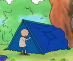 Caillou fait du camping