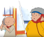 Caillou répond au téléphone