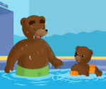 Petit Ours brun va à la piscine